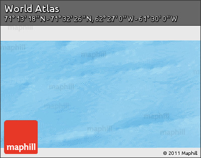 Physical 3D Map of the Area around 71° 22' 52" N, 61° 58' 30" W