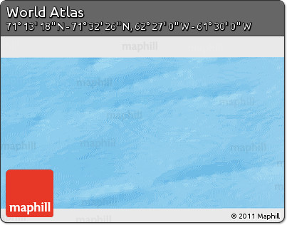 Physical 3D Map of the Area around 71° 22' 52" N, 61° 58' 30" W