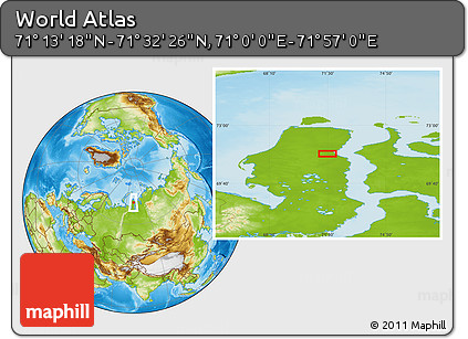 Physical Location Map of the Area around 71° 22' 52" N, 71° 28' 29" E