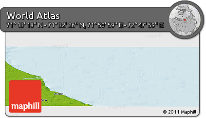 Physical Panoramic Map of the Area around 71° 22' 52" N, 72° 19' 29" E