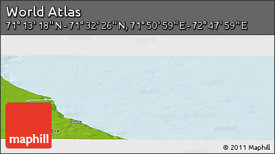 Physical Panoramic Map of the Area around 71° 22' 52" N, 72° 19' 29" E
