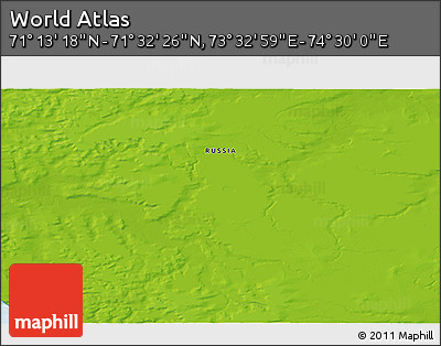Physical 3D Map of the Area around 71° 22' 52" N, 74° 1' 30" E