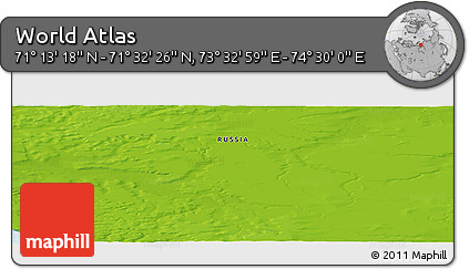 Physical Panoramic Map of the Area around 71° 22' 52" N, 74° 1' 30" E