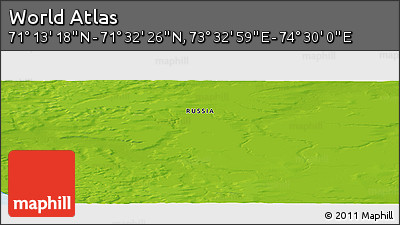 Physical Panoramic Map of the Area around 71° 22' 52" N, 74° 1' 30" E