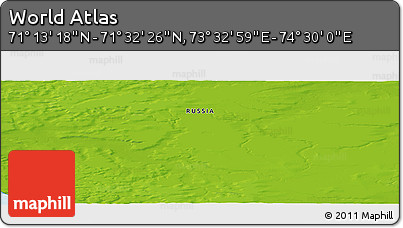 Physical Panoramic Map of the Area around 71° 22' 52" N, 74° 1' 30" E
