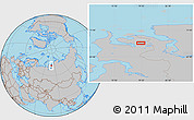 Gray Location Map of the area around 71° 22' 52" N, 79° 7' 30" E