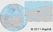 Gray Location Map of the area around 71° 22' 52" N, 79° 58' 29" E