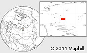 Blank Location Map of the area around 71° 22' 52" N, 91° 1' 30" E