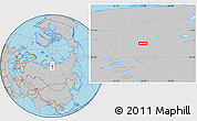 Gray Location Map of the area around 71° 22' 52" N, 94° 25' 30" E