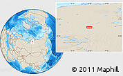 Shaded Relief Location Map of the area around 71° 22' 52" N, 94° 25' 30" E