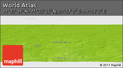 Physical Panoramic Map of the Area around 71° 22' 52" N, 94° 25' 30" E