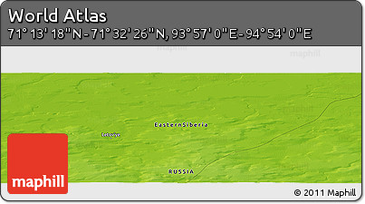 Physical Panoramic Map of the Area around 71° 22' 52" N, 94° 25' 30" E