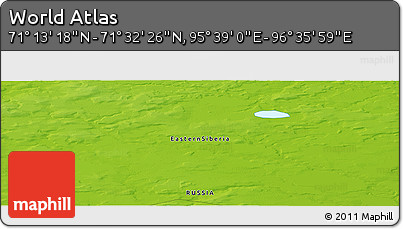 Physical Panoramic Map of the Area around 71° 22' 52" N, 96° 7' 30" E
