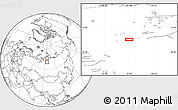 Blank Location Map of the area around 71° 22' 52" N, 96° 58' 29" E
