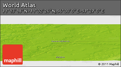 Physical Panoramic Map of the Area around 71° 22' 52" N, 96° 58' 29" E