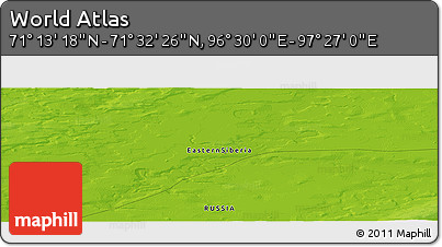 Physical Panoramic Map of the Area around 71° 22' 52" N, 96° 58' 29" E