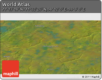 Satellite 3D Map of the Area around 71° 22' 52" N, 98° 40' 30" E