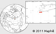 Blank Location Map of the area around 71° 22' 52" N, 99° 31' 30" E