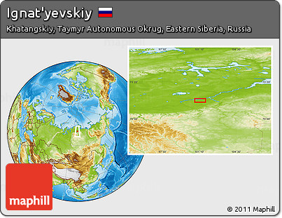 Physical Location Map of Ignat'yevskiy