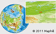 Physical Location Map of the area around 71° 39' 56" N, 101° 13' 29" E