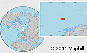 Gray Location Map of the area around 71° 39' 56" N, 14° 31' 30" E