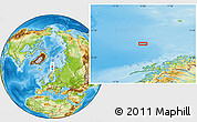 Physical Location Map of the area around 71° 39' 56" N, 14° 31' 30" E