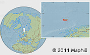 Savanna Style Location Map of the area around 71° 39' 56" N, 14° 31' 30" E, hill shading