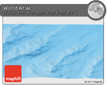 Physical 3D Map of the Area around 71° 39' 56" N, 151° 13' 29" W