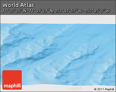 Physical 3D Map of the Area around 71° 39' 56" N, 151° 13' 29" W