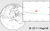 Blank Location Map of the area around 71° 39' 56" N, 151° 13' 29" W