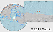 Gray Location Map of the area around 71° 39' 56" N, 151° 13' 29" W, hill shading