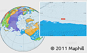 Political Location Map of the area around 71° 39' 56" N, 151° 13' 29" W