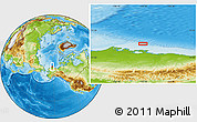Physical Location Map of the area around 71° 39' 56" N, 152° 55' 30" W