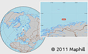 Gray Location Map of the area around 71° 39' 56" N, 20° 28' 30" E