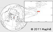Blank Location Map of the area around 71° 39' 56" N, 21° 10' 29" W