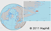 Gray Location Map of the area around 71° 39' 56" N, 21° 10' 29" W