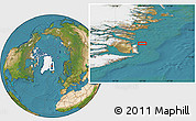 Satellite Location Map of the area around 71° 39' 56" N, 21° 10' 29" W