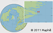 Savanna Style Location Map of the area around 71° 39' 56" N, 21° 10' 29" W