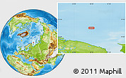 Physical Location Map of the area around 71° 39' 56" N, 38° 19' 30" E