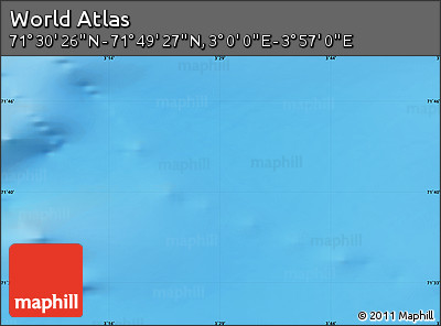 Shaded Relief Map of the Area around 71° 39' 56" N, 3° 28' 30" E