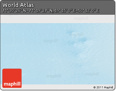 Physical 3D Map of the Area around 71° 39' 56" N, 50° 13' 30" E