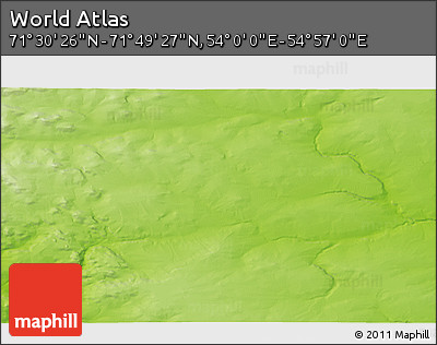 Physical 3D Map of the Area around 71° 39' 56" N, 54° 28' 30" E