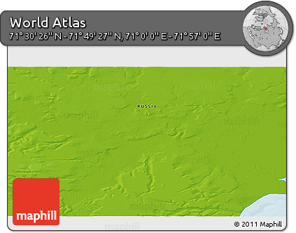 Physical 3D Map of the Area around 71° 39' 56" N, 71° 28' 29" E