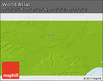 Physical 3D Map of the Area around 71° 39' 56" N, 71° 28' 29" E