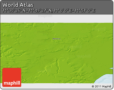 Physical 3D Map of the Area around 71° 39' 56" N, 71° 28' 29" E