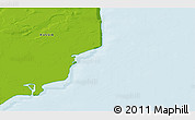 Physical 3D Map of the area around 71° 39' 56" N, 72° 19' 29" E