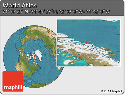 Satellite Location Map of the Area around 71° 39' 56" N, 72° 10' 30" W
