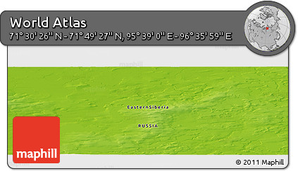 Physical Panoramic Map of the Area around 71° 39' 56" N, 96° 7' 30" E