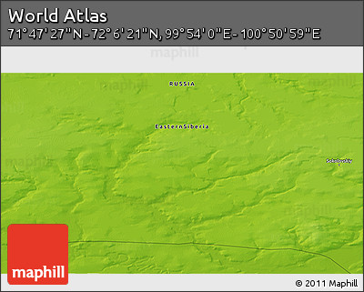 Physical 3D Map of the Area around 71° 56' 54" N, 100° 22' 30" E