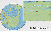 Savanna Style Location Map of the area around 71° 56' 54" N, 102° 4' 29" E
